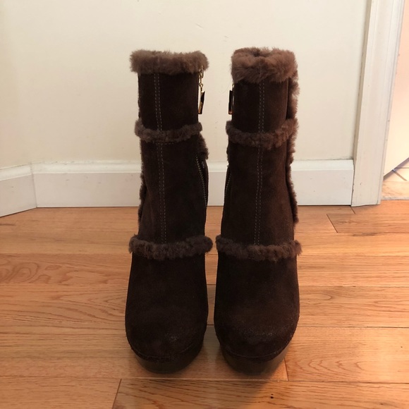 DVF Suede and Shearling Boots - Picture 3 of 7